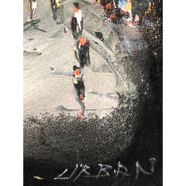 Modern Hermann Urban, Vue urbaine animée, Oil on Wood, Framed For Sale - Image 3 of 10