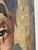 Textile 1960s Signed Original Oil Painting of a Somber Circus Clown in Blue For Sale - Image 7 of 12