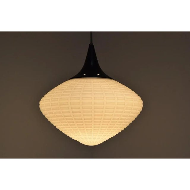 Adjustable Height Iconic design Maximum Height 108cm Made in Czechoslovakia Made of Opaline glass, Lacquered metal, Chrome...