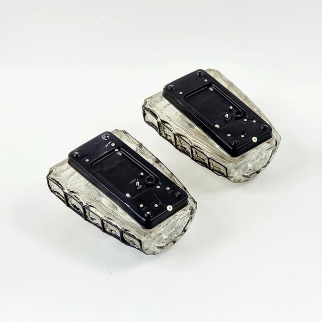 Glass Mid-Century Modern Glass Wall Lights from Limburg, Germany, 1960s, Set of 2 For Sale - Image 7 of 9