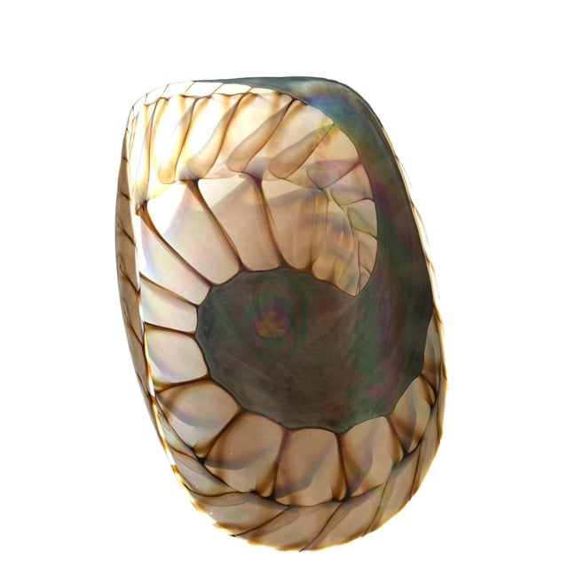 1980s Fornace Ferro Murano Style Art Glass Bowl in the Shape of a Sea Shell For Sale - Image 5 of 18