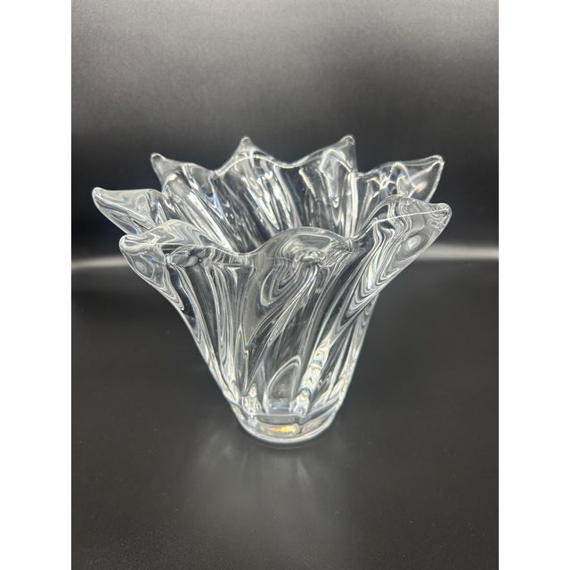 Flared crystal vase in the shape of a star-shaped flower, 1970s. Vannes Crystal Factory I have official proof of...