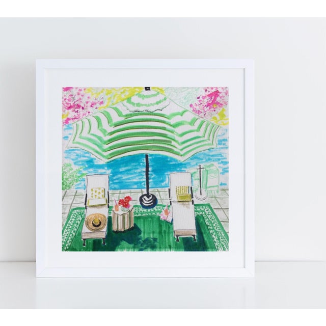 "Poolside", a fine art giclee of my original illustration. It is professionally printed on velvety, heavyweight, matte...