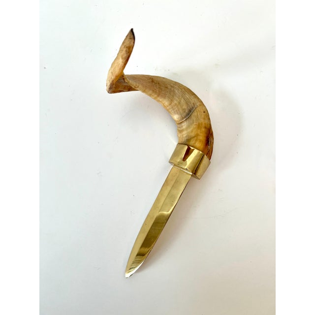 Brass & Horn Letter Opener For Sale In Los Angeles - Image 6 of 7