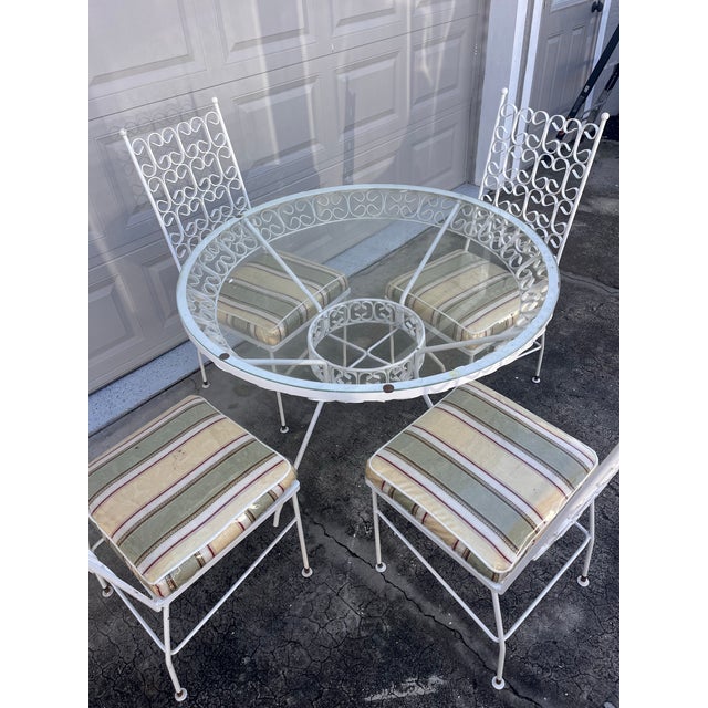 Mid-Century Arthur Umanoff Wrought Iron Patio Set For Sale - Image 10 of 11