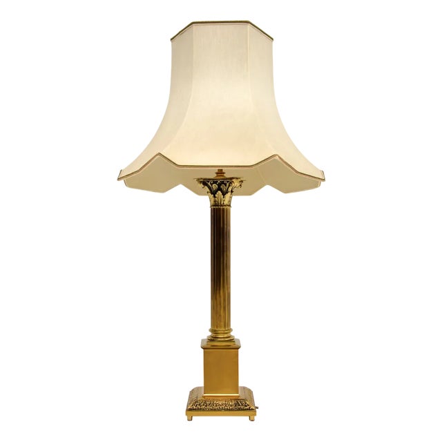 Neoclassical Brass Table Lamp, 1950 For Sale