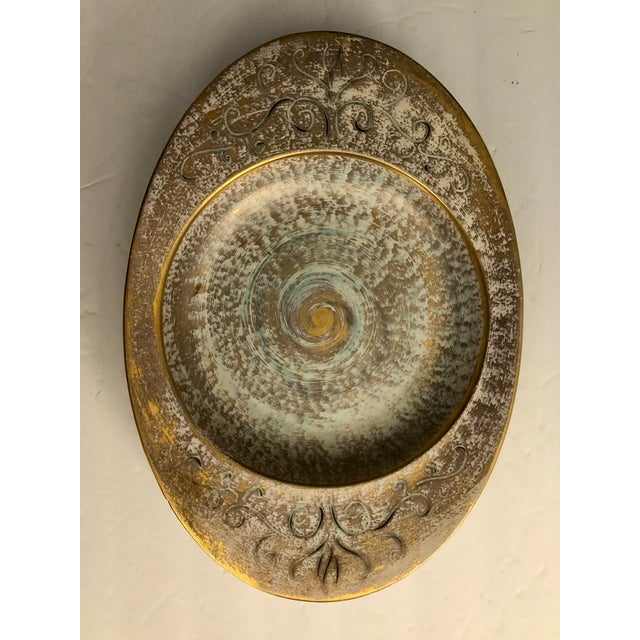 Ceramic 1960s Stangl Gold and Turquoise Decorative Bowl For Sale - Image 7 of 11