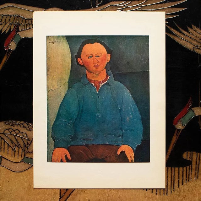 Portraiture 1940s "Oscar Mietschaninoff" First Edition Swiss Offset Lithograph After Amedeo Modigliani For Sale - Image 3 of 8