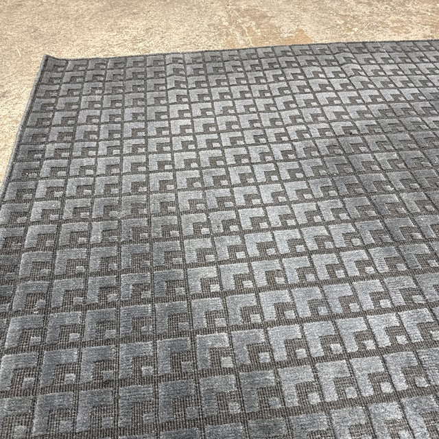 5ft X 8ft Room & Board Modo Ink Wool Rug For Sale - Image 11 of 12