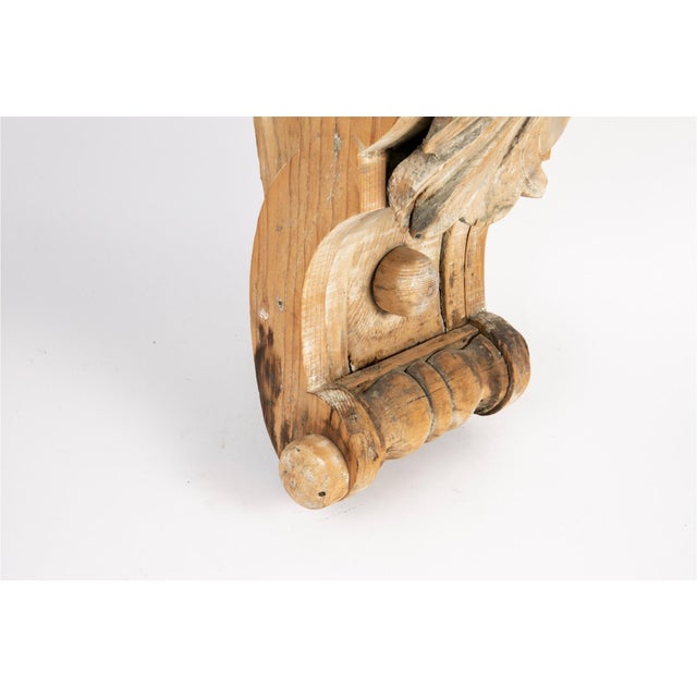 19th Century Antique Architectural Hand-Carved Classical Revival Style Corbel For Sale - Image 5 of 13