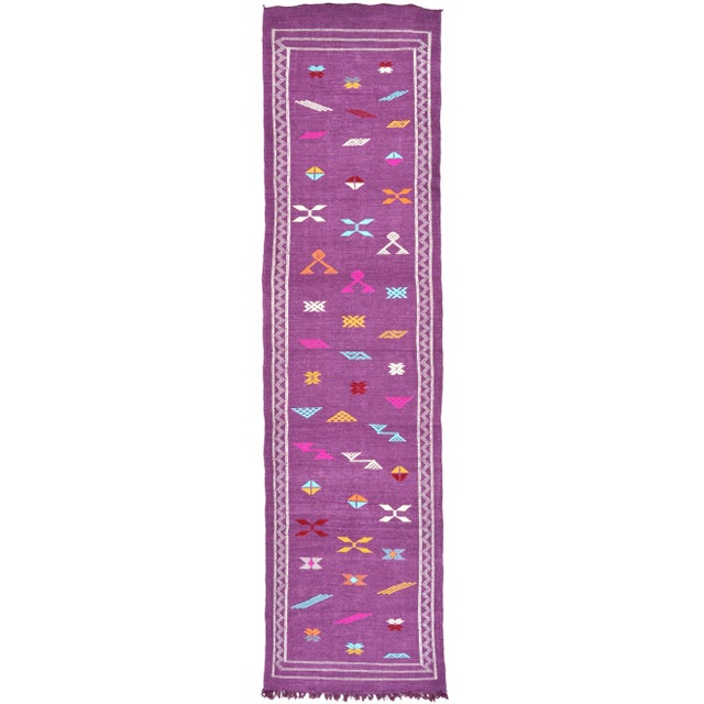 Late 20th Century Late 20th Century Vintage Moroccan Runner - 9'6'' X 1'7'' For Sale - Image 5 of 5