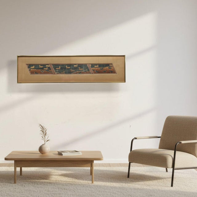 Brown 1970s Original Framed Harris Strong Wall Art "Ducks" For Sale - Image 8 of 8