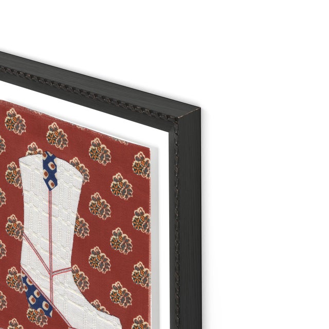 Contemporary Ruby Claire the Cowboy Boot by Willa Heart in Brimfield Black Frame, Mini Art Print For Sale - Image 3 of 5