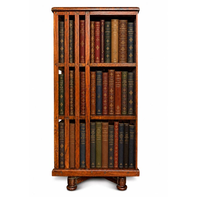 Early 20th Century Revolving Three-Tier Bookcase with Slatted Sections on Revolving Base, 1900s For Sale - Image 5 of 7