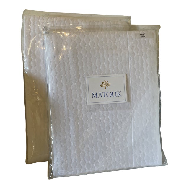 Contemporary Matouk Pearl Euro Shams Set of 2 Chairish