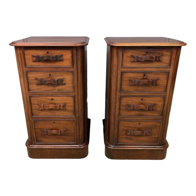 Victorian Mahogany Bedside Chests, 1870, Set of 2 For Sale