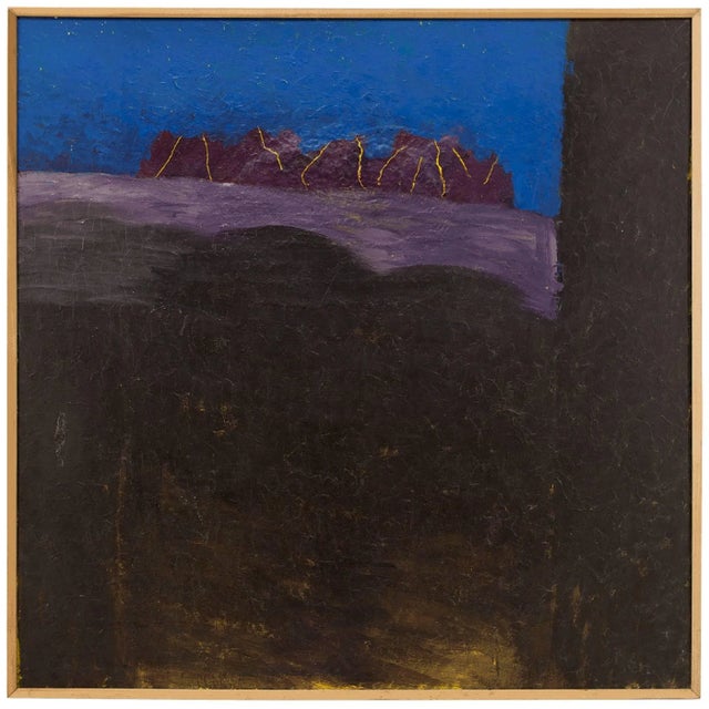 Larry Abramson, Large Israel Modernist Landscape Painting Bezalel Artist, 1983 For Sale - Image 4 of 4
