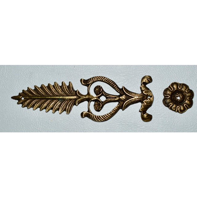 Late 19th Century Antique Brass French Empire Style 3 Pc. Decorative Furniture Ormolu For Sale - Image 5 of 10