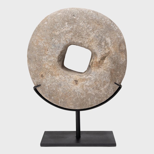 Chinese Prosperity Stone Disc, C. 1900 For Sale - Image 4 of 6