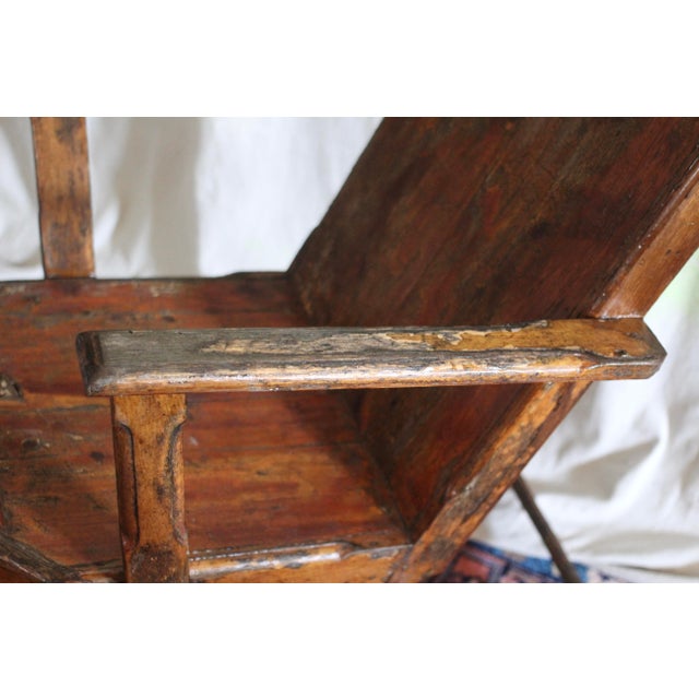 1940s Hand Carved and Handmade Rustic Rocker For Sale - Image 16 of 18