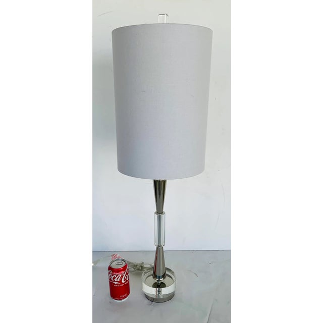 2020s Modern Polished Nickel and Crystal Buffet Lamp For Sale - Image 5 of 5