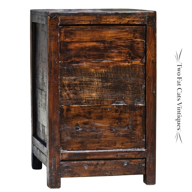 Early 20th Century Hand-Painted Mongolian Elmwood Chinese Chest Cabinet For Sale - Image 9 of 16
