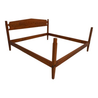 Deerfield Village Tiger Maple King Size Country Bed For Sale