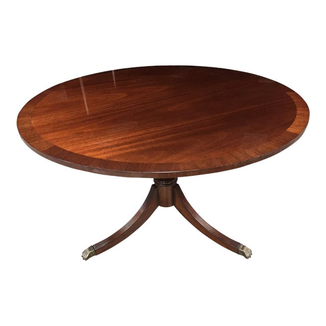 48” Round Mahogany Georgian Style Accent Foyer Table by Leighton Hall - Showroom Sample For Sale