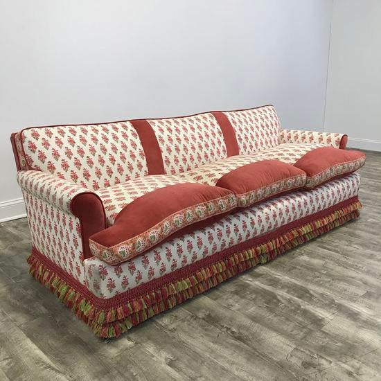 Kathy Ireland Bohemian Paisley Fabric Upholstered Sofa Chairish