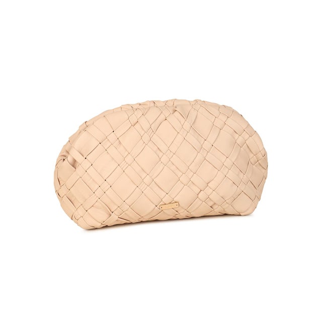 Rafe Woven Leather Aya Frame Clutch, Buff For Sale - Image 4 of 6