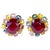 Bochic "Orient" Fancy Sapphire & Ruby Earrings Set 18K Gold&Silver For Sale - Image 15 of 18