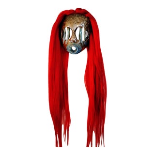 Original Joel Huff Southern Gothic Folk Mask Titled "Crimson Ghost". For Sale