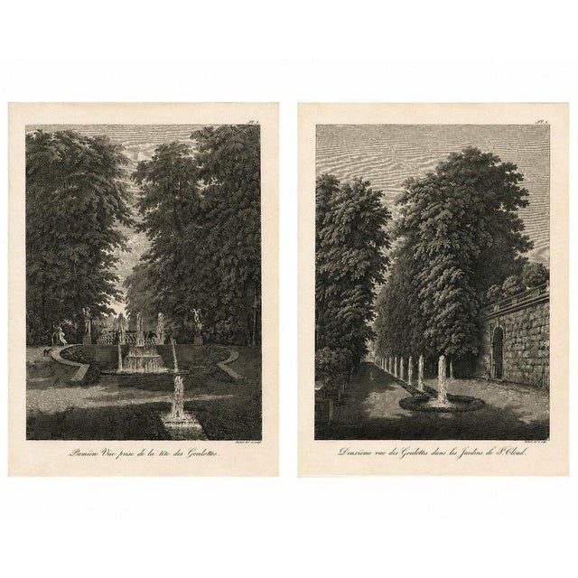 Louis-Pierre Baltard, Saint-Cloud Garden Fountain, 1803, Engravings, Set of 2 For Sale - Image 10 of 11