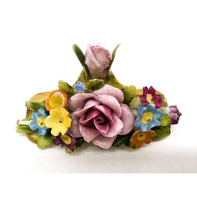 Dresden Porcelain Antique European Dresden Hand-Decorated Floral Porcelain Place Card Holders, Set of 7 – Flower, Romantic / Victorian Revival For Sale - Image 4 of 18