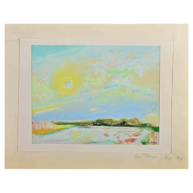 Jean Peltier, Landscape, Original Watercolor, Mid 20th Century For Sale