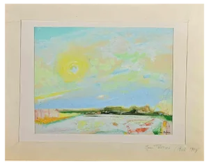 Jean Peltier, Landscape, Original Watercolor, Mid 20th Century