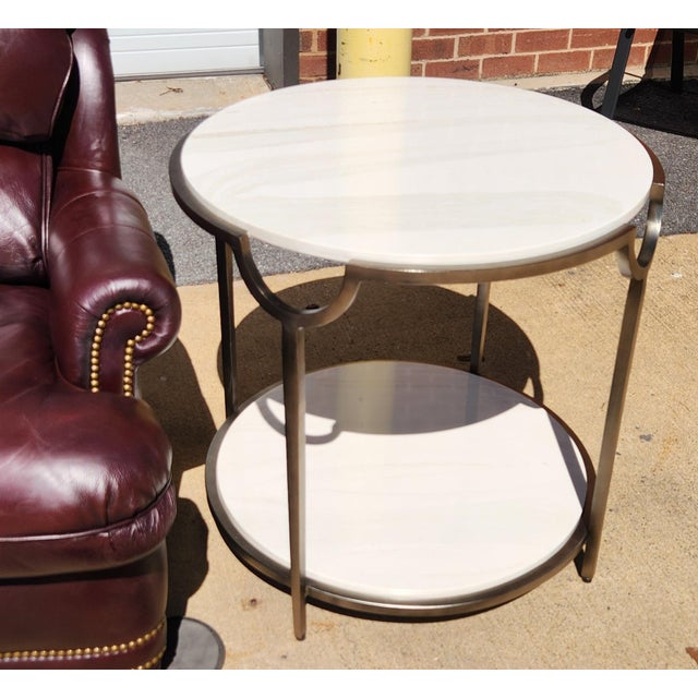 White 2 X Bernhardt Morello Side Tables For Sale - Image 8 of 10