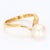 Contemporary 18k Yellow Gold "V" Shaped Ring Band With 8.3mm Pearl - Size 6.25 For Sale - Image 3 of 6