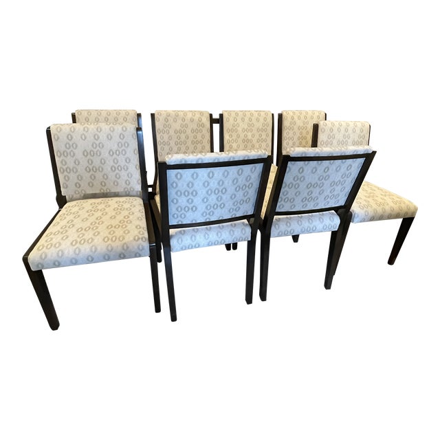 Set of 8 Custom Made Wood Frame Dining Chairs Chairish