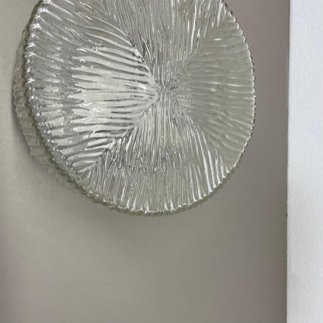 Metal Textured Wall Ceiling Light in the style of Helena Tynell for Glashütte Limburg, 1960s For Sale - Image 7 of 17