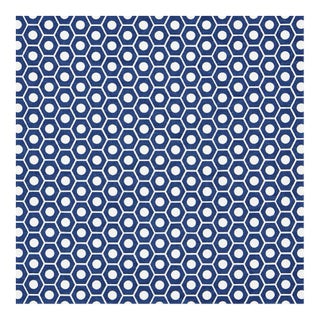 Sample - Schumacher X Studio Bon Queen B Fabric in Navy For Sale