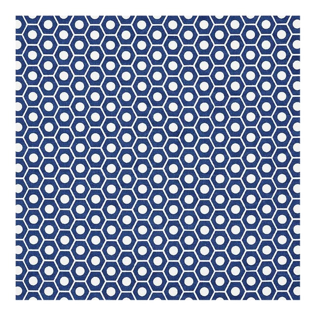 Sample - Schumacher X Studio Bon Queen B Fabric in Navy For Sale