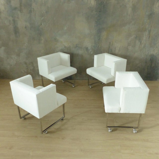 White Armchairs, 1960s, Set of 4 For Sale - Image 3 of 17