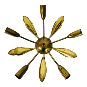Midcentury Brass 5-Arm Sputnik Chandelier, 1960s
