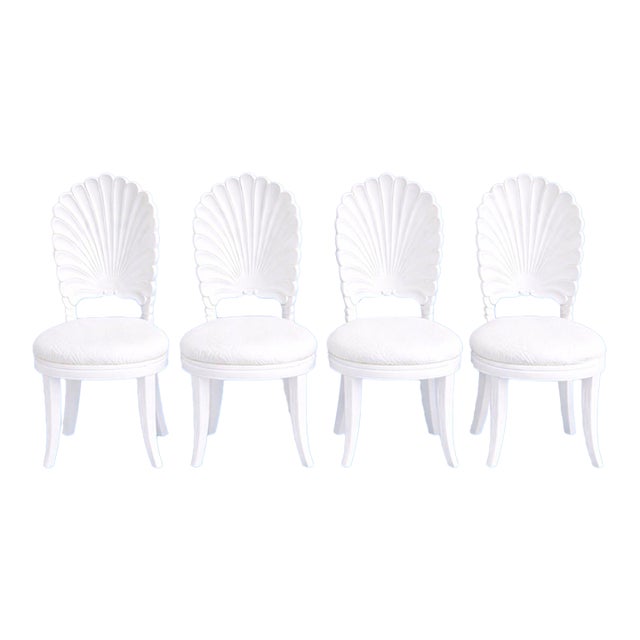 1950s Set of Four Grotto, Shell Back, Dining Chairs For Sale