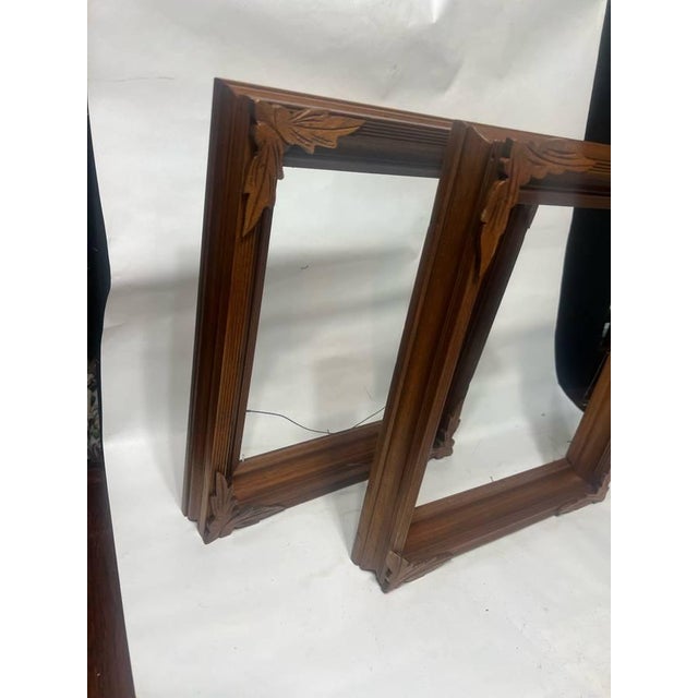 Pair of Antique Victorian Eastlake Wooden Picture Frames 2'' deep, 15'' tall, 13'' wide Good condition with its age and use"