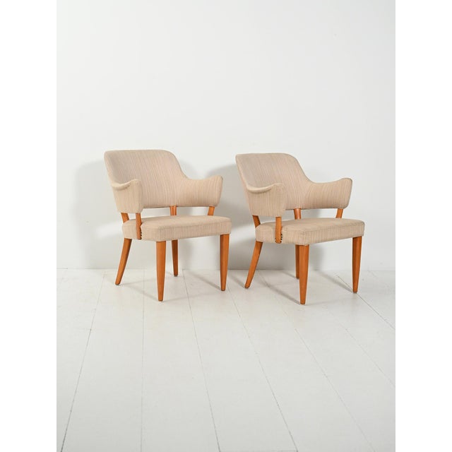 Carl Malmsten Lata Greven Armchairs by Carl Malmsten for O.H. Sjögren, 1953, Set of 2 For Sale - Image 4 of 13