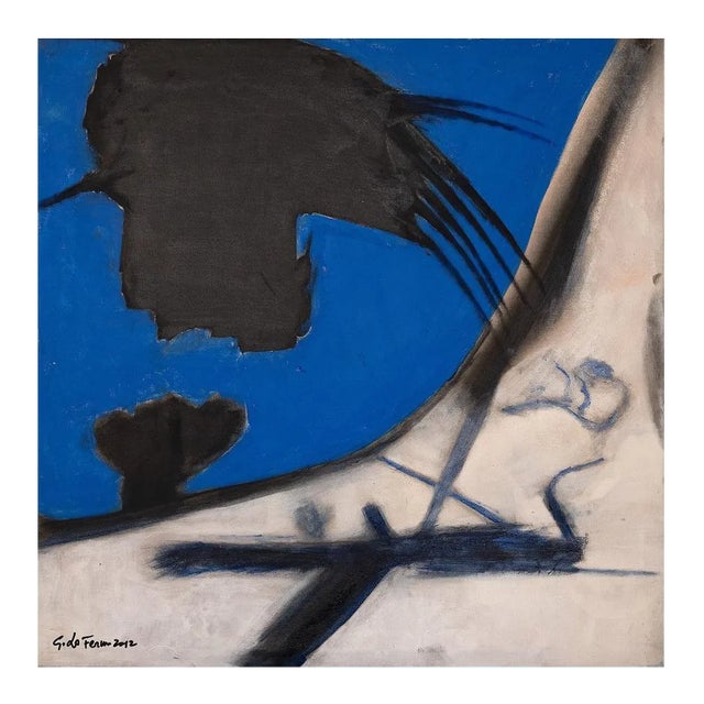 Giorgio Lo Fermo - Blue and Black - Oil Paint - 2012 For Sale
