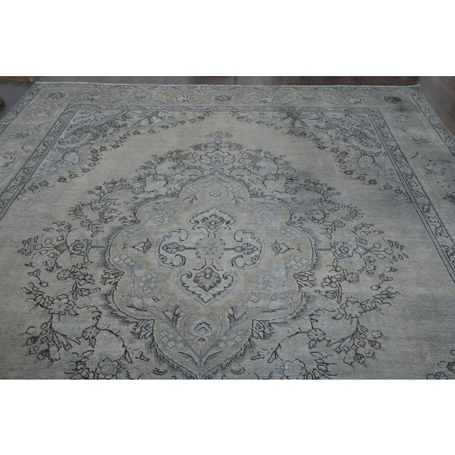 1970s Vintage Persian Handmade Wool Cotton Brown Area Rug For Sale - Image 9 of 11