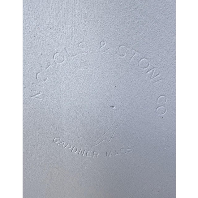 Nichols & Stone Child’s Wooden Windsor Rocking Chair Spindle Back Distressed Farmhouse Vintage Chippy Gray For Sale - Image 10 of 12
